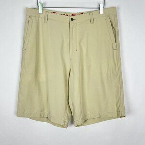 Tommy Bahama Shorts Paradise Nation Men's Size 35 Khaki Flat Front 10-Inch